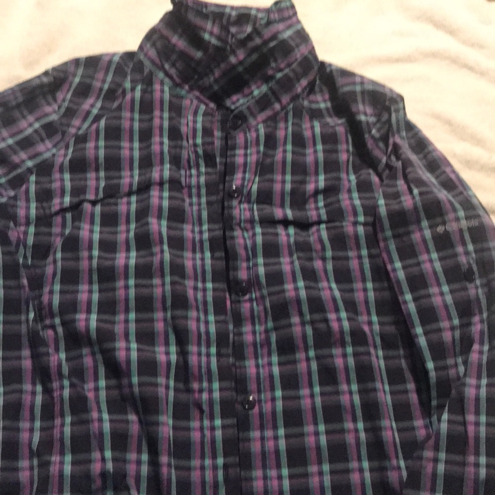 2 Columbia long sleeve button down shirts.